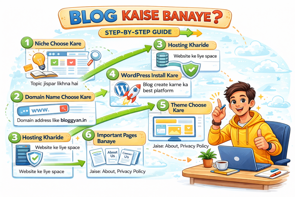 blog kaise banaye step by step hindi